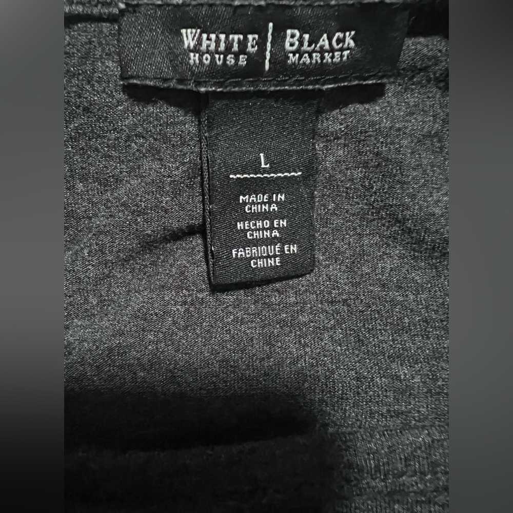 White House Black Markey gray asymmetrical ladies top size large - Picture 5 of 6